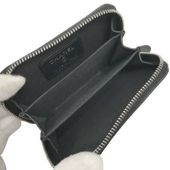 Chanel coin case lambskin black diamond CC matelasse rare line - Picture 9 of 16